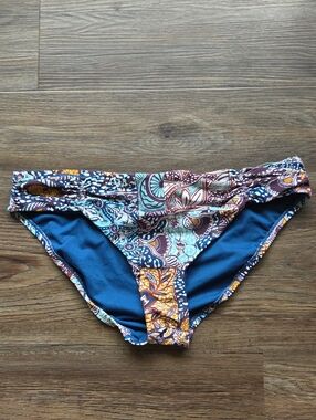 Nwot Bar III Blue Floral Print Bikini Bottom Size Medium